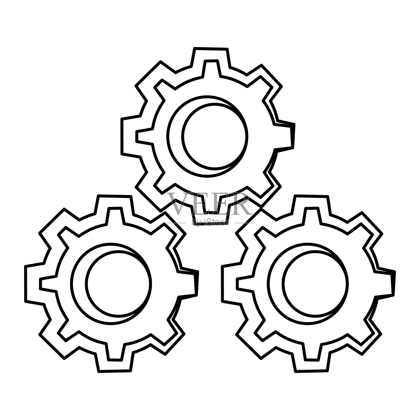 齒輪機(jī)械零件卡通